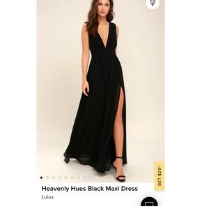 Lulu’s Heavenly Hues Black Maxi Dress Medium